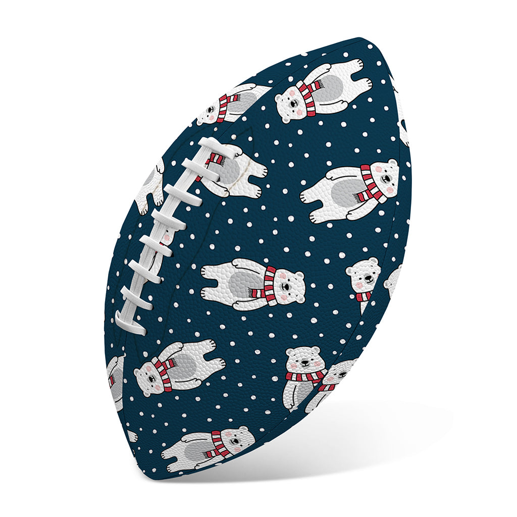 Christmas Polar Bear Pattern Print Rugby Ball