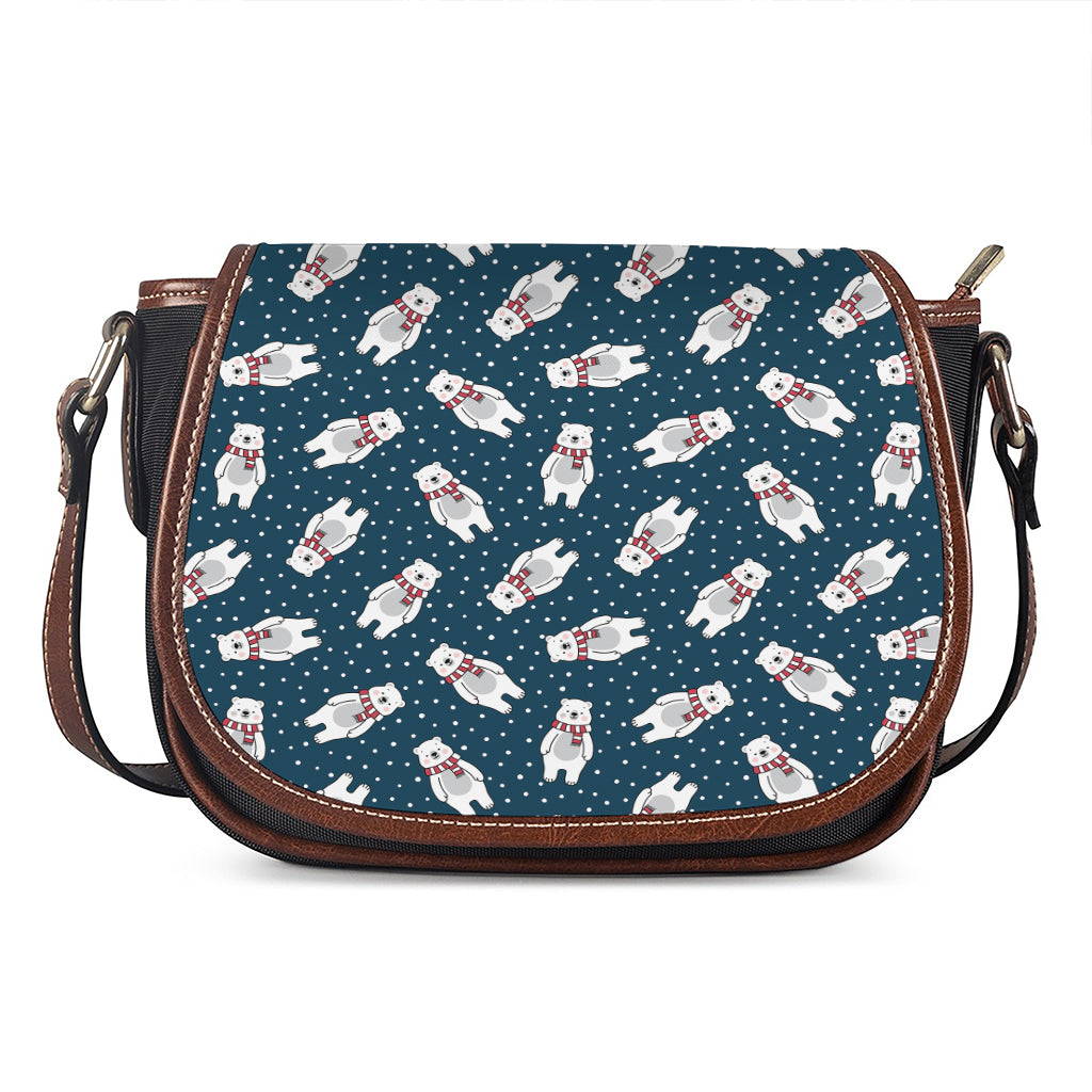 Christmas Polar Bear Pattern Print Saddle Bag