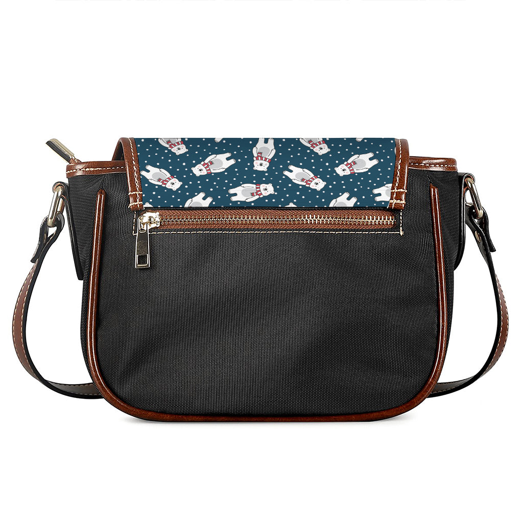 Christmas Polar Bear Pattern Print Saddle Bag