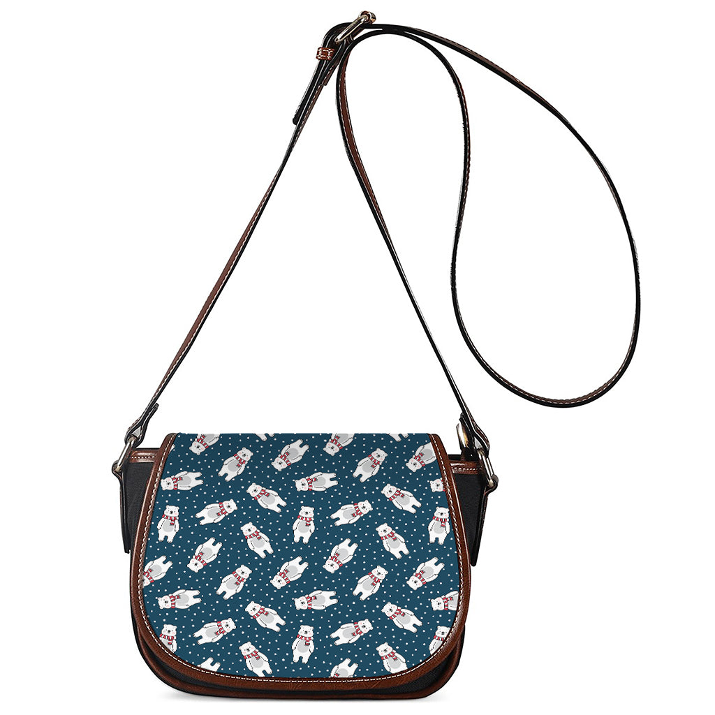 Christmas Polar Bear Pattern Print Saddle Bag