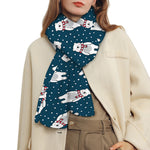 Christmas Polar Bear Pattern Print Scarf