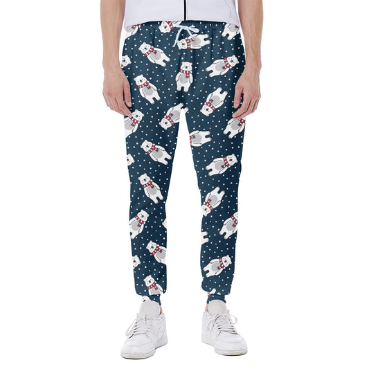 Christmas Polar Bear Pattern Print Scuba Joggers