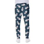 Christmas Polar Bear Pattern Print Scuba Joggers