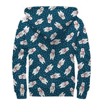 Christmas Polar Bear Pattern Print Sherpa Lined Zip Up Hoodie