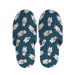 Christmas Polar Bear Pattern Print Slippers