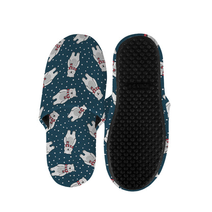 Christmas Polar Bear Pattern Print Slippers