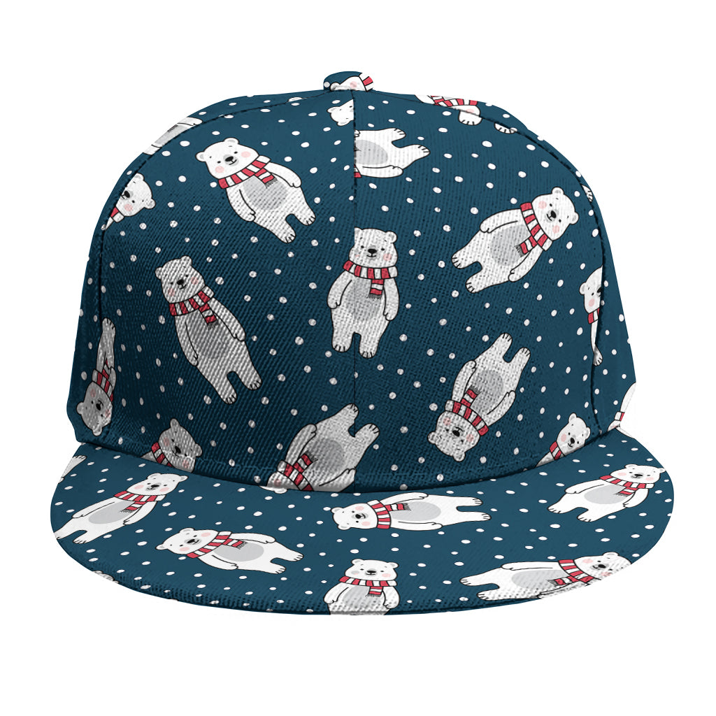 Christmas Polar Bear Pattern Print Snapback Cap