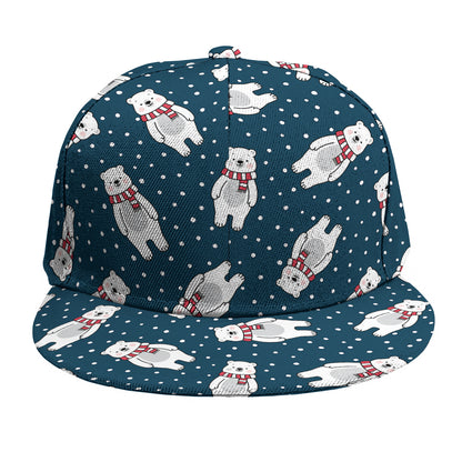 Christmas Polar Bear Pattern Print Snapback Cap
