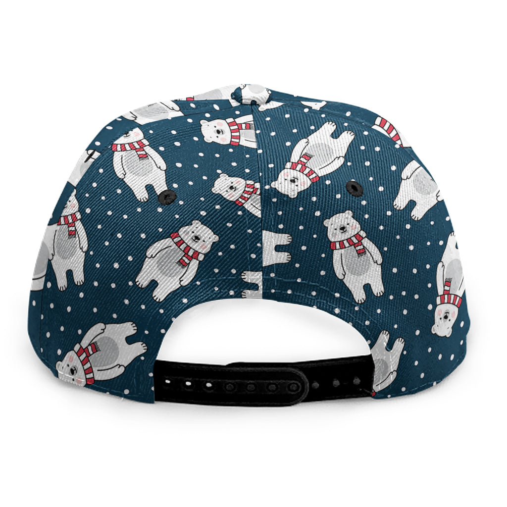 Christmas Polar Bear Pattern Print Snapback Cap