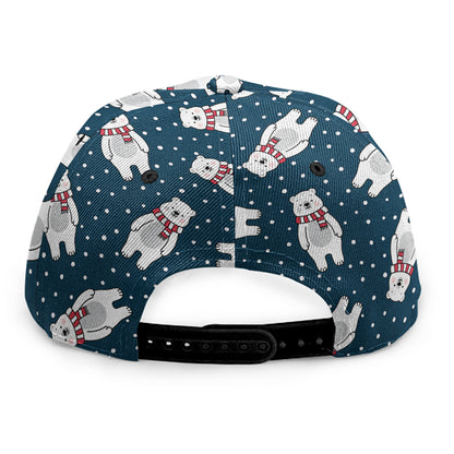 Christmas Polar Bear Pattern Print Snapback Cap