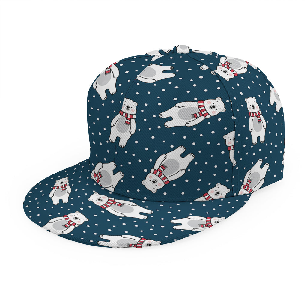 Christmas Polar Bear Pattern Print Snapback Cap