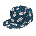 Christmas Polar Bear Pattern Print Snapback Cap