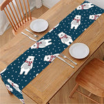 Christmas Polar Bear Pattern Print Table Runner