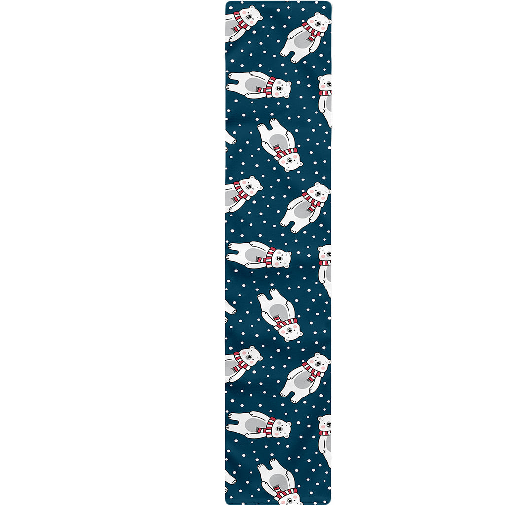 Christmas Polar Bear Pattern Print Table Runner