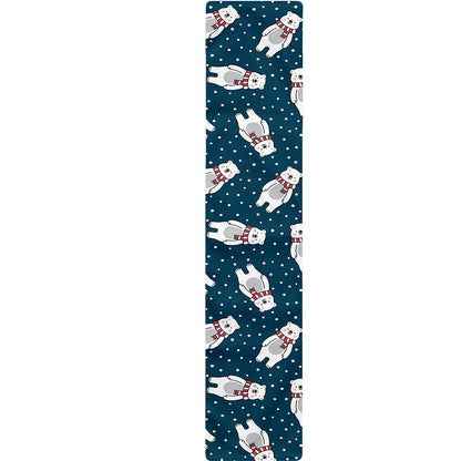 Christmas Polar Bear Pattern Print Table Runner