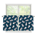 Christmas Polar Bear Pattern Print Tier Curtains