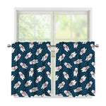 Christmas Polar Bear Pattern Print Tier Curtains