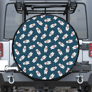 Christmas Polar Bear Pattern Print Tire Cover