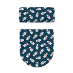 Christmas Polar Bear Pattern Print Toilet Lid And Tank Cover Set