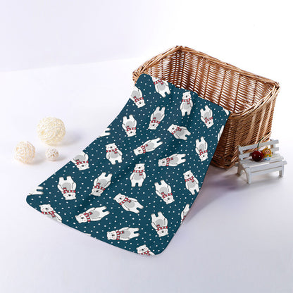 Christmas Polar Bear Pattern Print Towel