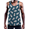 Christmas Polar Bear Pattern Print Men's Workout Tank Top