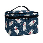 Christmas Polar Bear Pattern Print Travel Makeup Bag