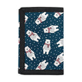 Christmas Polar Bear Pattern Print Trifold Wallet