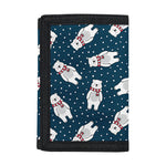 Christmas Polar Bear Pattern Print Trifold Wallet