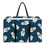 Christmas Polar Bear Pattern Print Utility Tote Bag