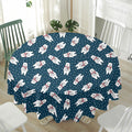 Christmas Polar Bear Pattern Print Waterproof Round Tablecloth