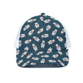 Christmas Polar Bear Pattern Print White Mesh Trucker Hat
