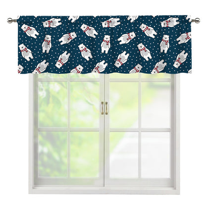 Christmas Polar Bear Pattern Print Window Valance