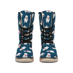 Christmas Polar Bear Pattern Print Winter Boots