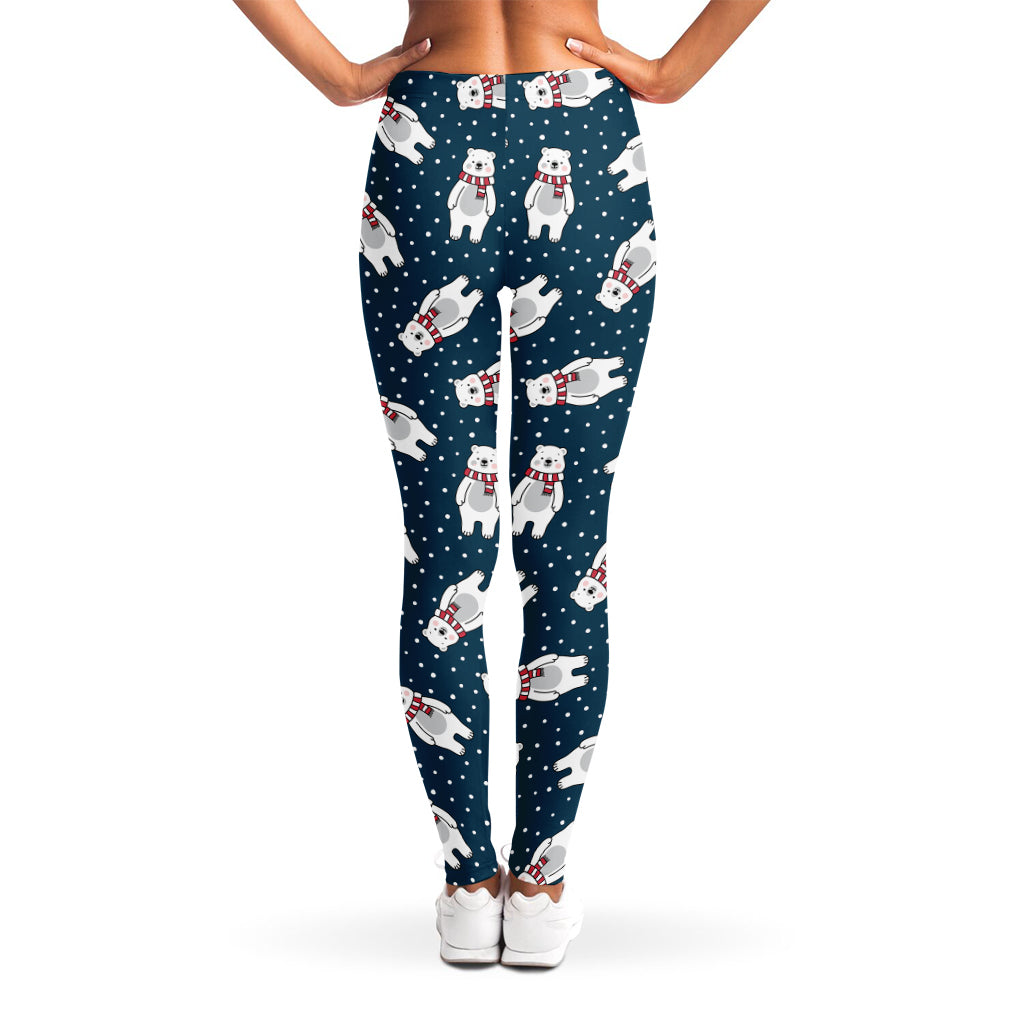 Christmas Polar Bear Pattern Print Women's Leggings