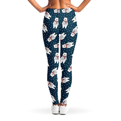 Christmas Polar Bear Pattern Print Women's Leggings