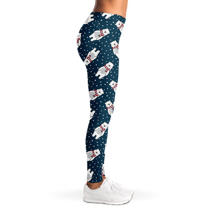 Christmas Polar Bear Pattern Print Women's Leggings