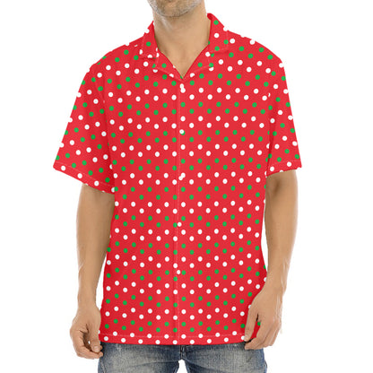 Christmas Polka Dot Pattern Print Aloha Shirt