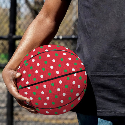 Christmas Polka Dot Pattern Print Basketball