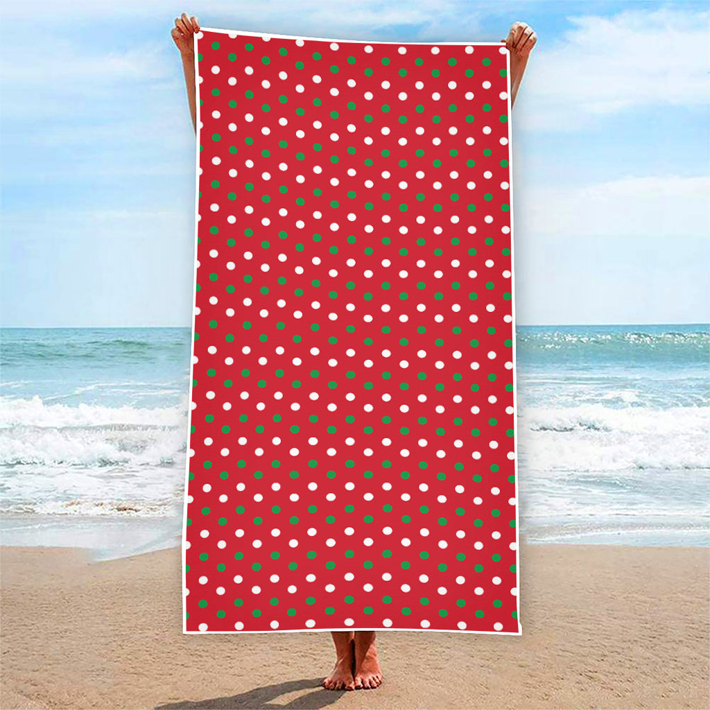 Christmas Polka Dot Pattern Print Beach Towel