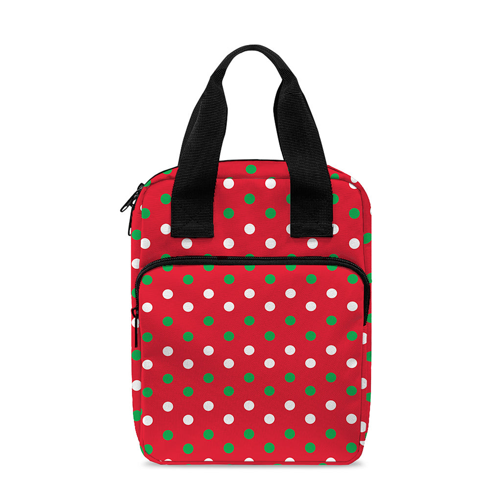 Christmas Polka Dot Pattern Print Bible Tote Bag