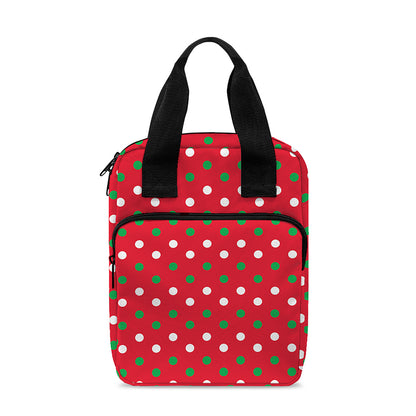 Christmas Polka Dot Pattern Print Bible Tote Bag