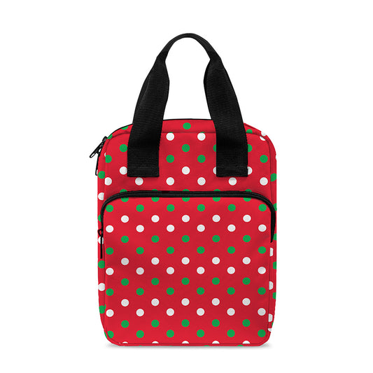 Christmas Polka Dot Pattern Print Bible Tote Bag