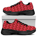 Christmas Polka Dot Pattern Print Black Chunky Shoes