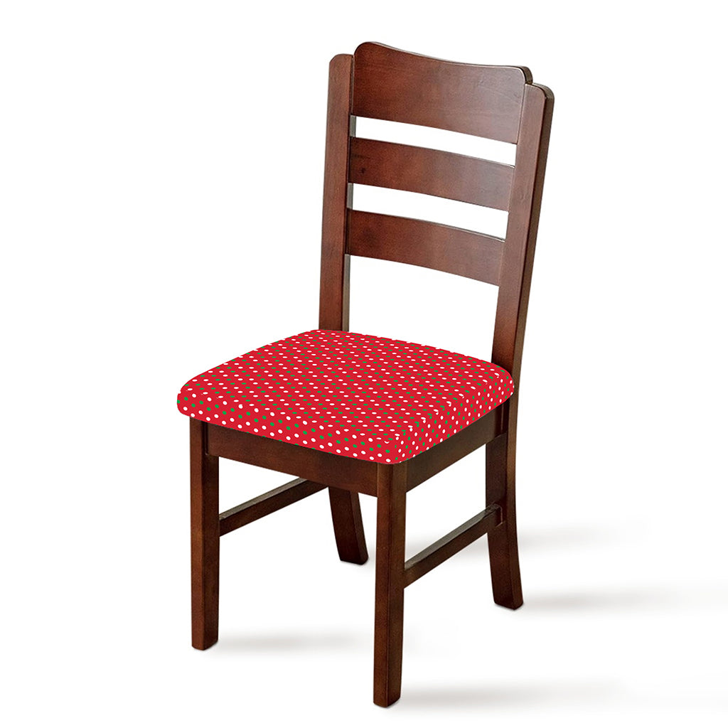 Christmas Polka Dot Pattern Print Chair Cushion Cover