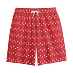 Christmas Polka Dot Pattern Print Cotton Shorts
