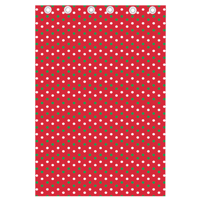 Christmas Polka Dot Pattern Print Curtain