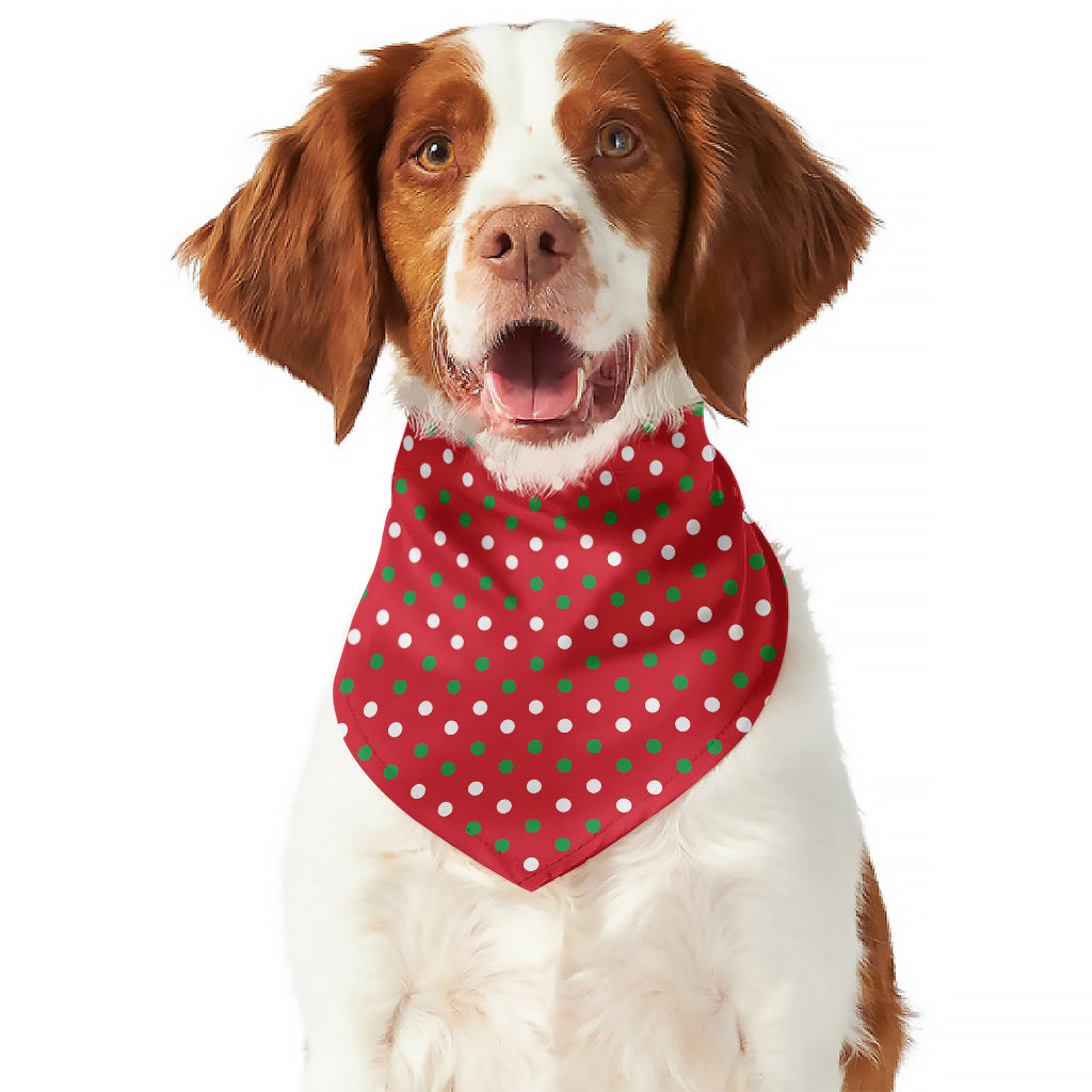 Christmas Polka Dot Pattern Print Dog Bandana