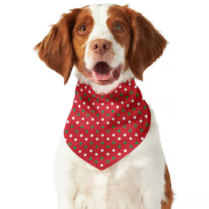 Christmas Polka Dot Pattern Print Dog Bandana