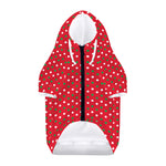 Christmas Polka Dot Pattern Print Dog Zip Up Hoodie