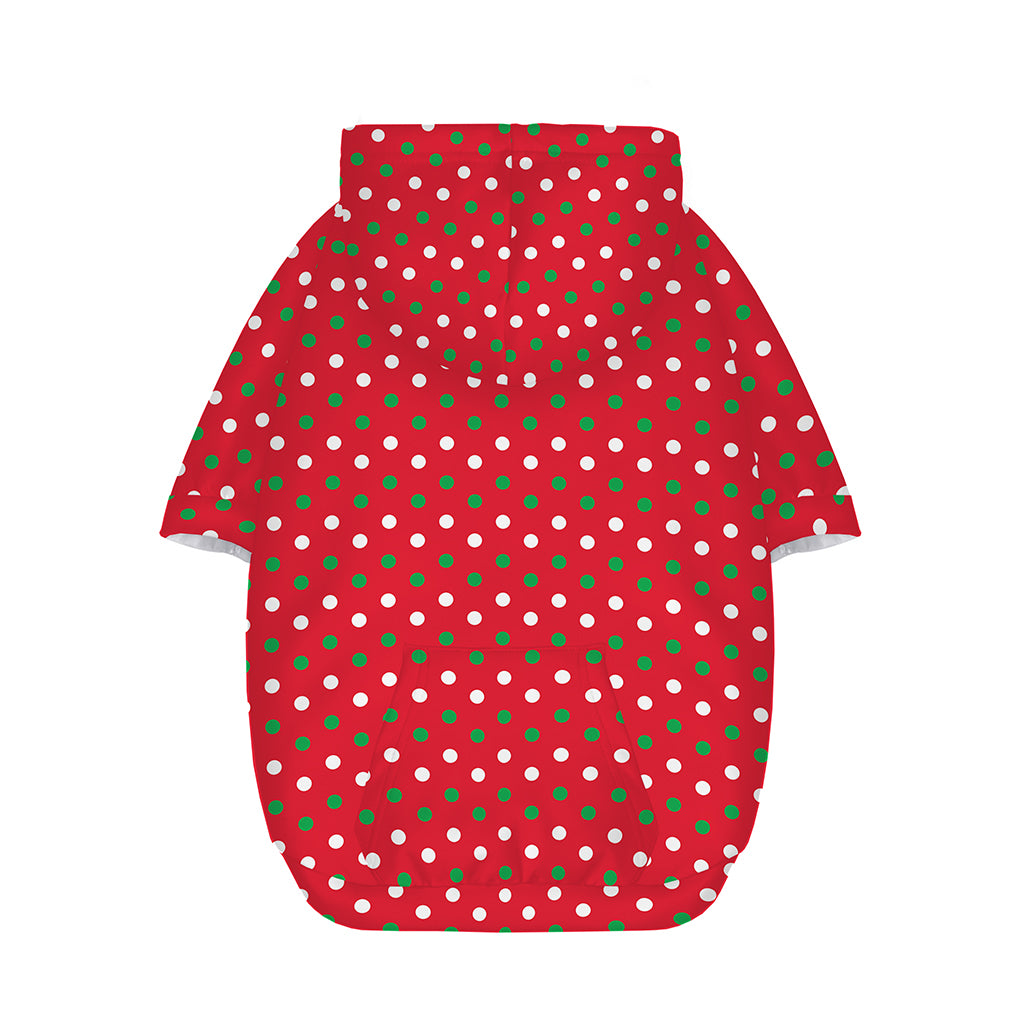 Christmas Polka Dot Pattern Print Dog Zip Up Hoodie